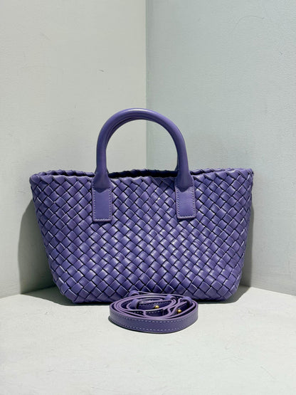 Double Side Pleated MIni Leather Tote