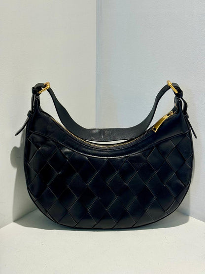 Pleated Half Moon Bag