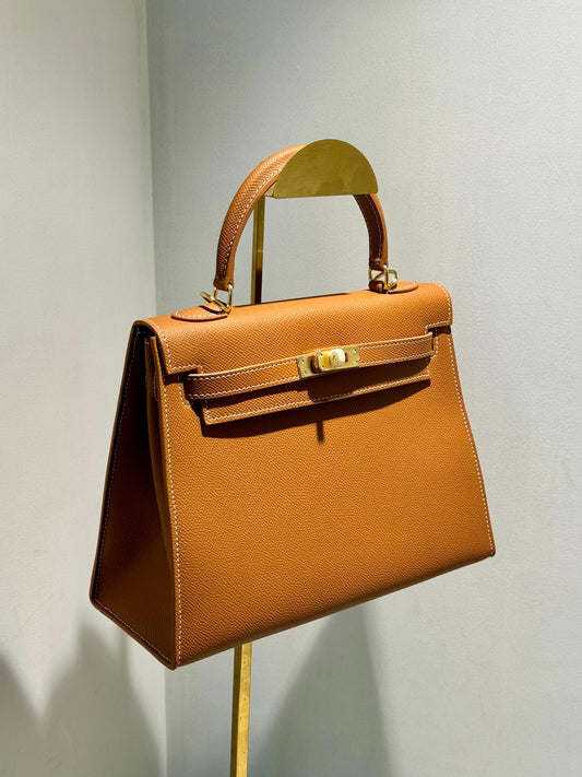 Kelly Inspired Embossed Leather Bag - 25cm