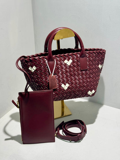 Limited Edition Double Side Pleated MIni Leather Tote