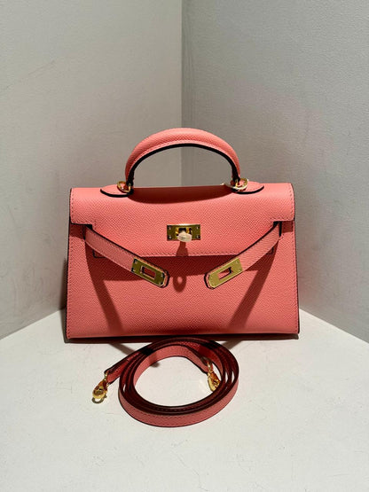 Mini Kelly Inspired Leather Bag