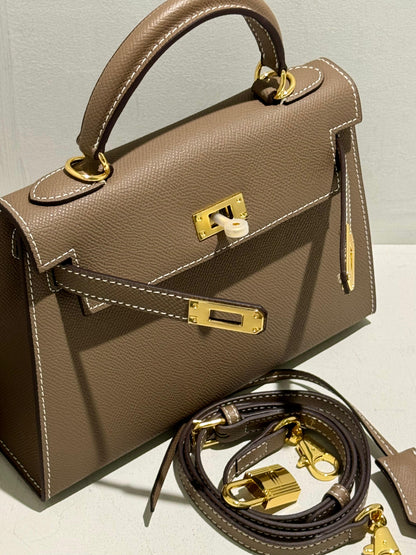 Embossed Leather Bag Kelly Inspired