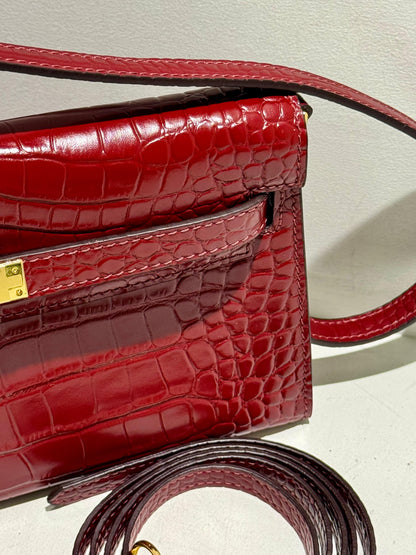 Kelly Inspired Embossed Leather Bag