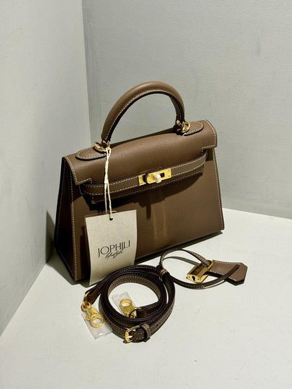 Embossed Leather Bag Kelly Inspired