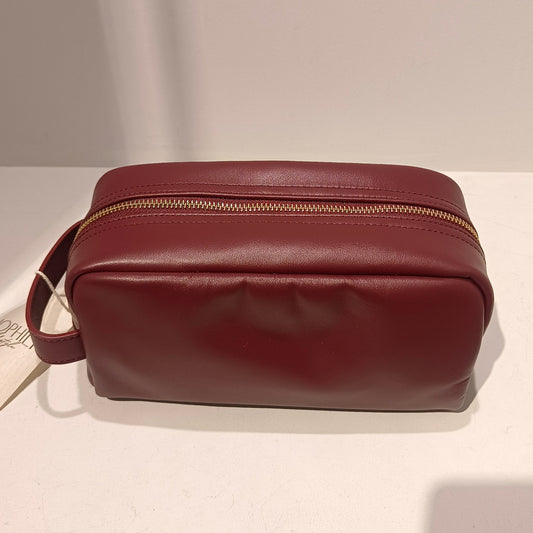 Burgundy Leather Vanity Bag