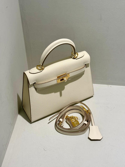 Embossed Leather Bag Kelly Inspired