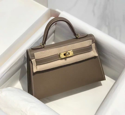 Mini Kelly Inspired Leather Bag