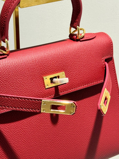 Kelly Inspired Embossed Leather Bag