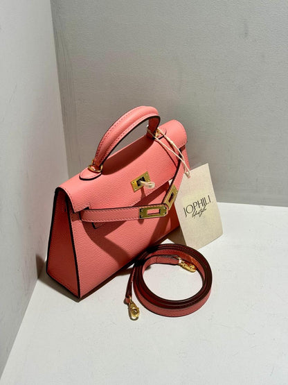 Mini Kelly Inspired Leather Bag