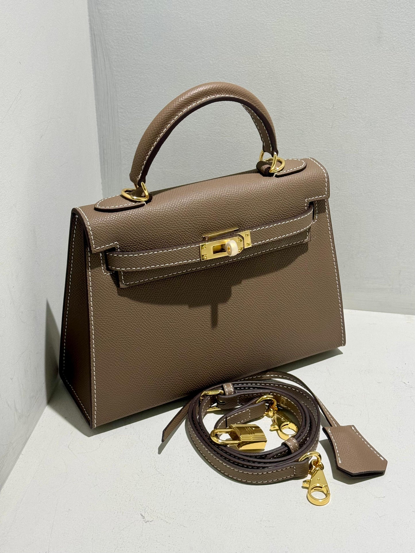 Embossed Leather Bag Kelly Inspired