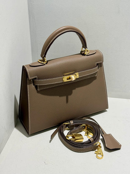 Embossed Leather Bag Kelly Inspired