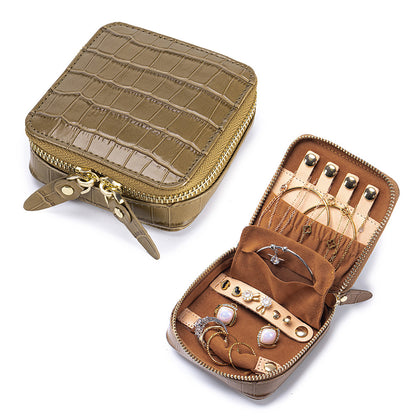 Zipped Leather Jewellery Case