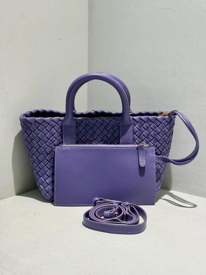 Double Side Pleated MIni Leather Tote