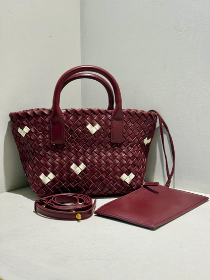 Limited Edition Double Side Pleated MIni Leather Tote
