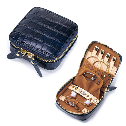 Zipped Leather Jewellery Case