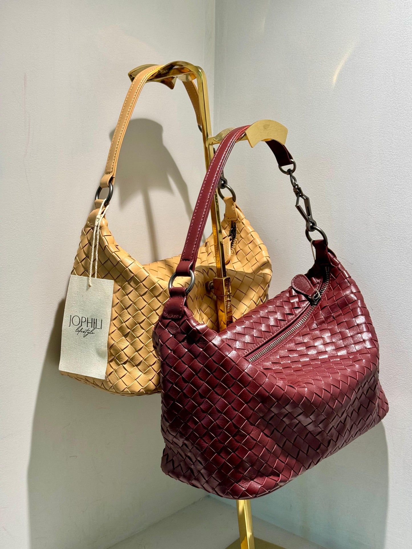 Handmade Pleated Leather Shoulder / Crossbody Bag (NEW COLOR)