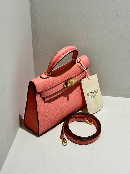 Mini Kelly Inspired Leather Bag
