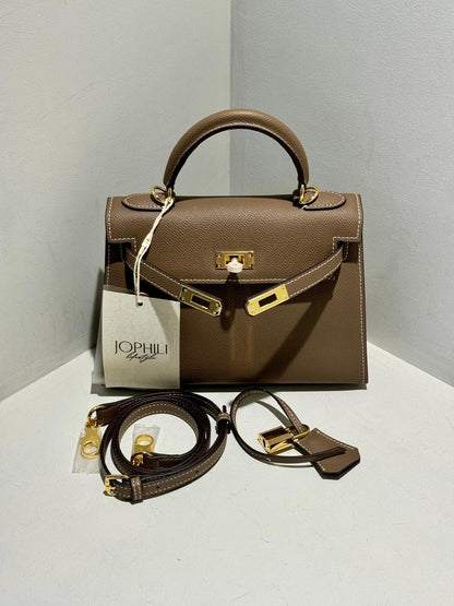 Embossed Leather Bag Kelly Inspired