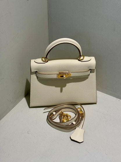 Embossed Leather Bag Kelly Inspired