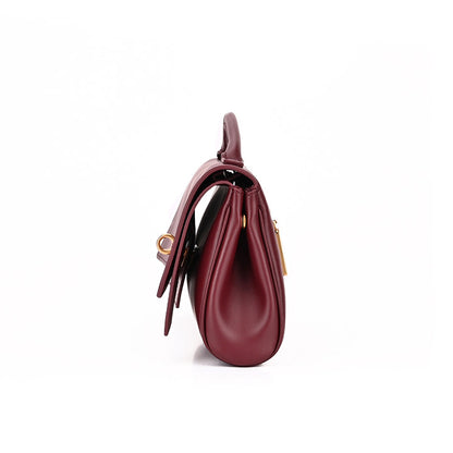 Burgundy Bel Air Inspired Leather Bag