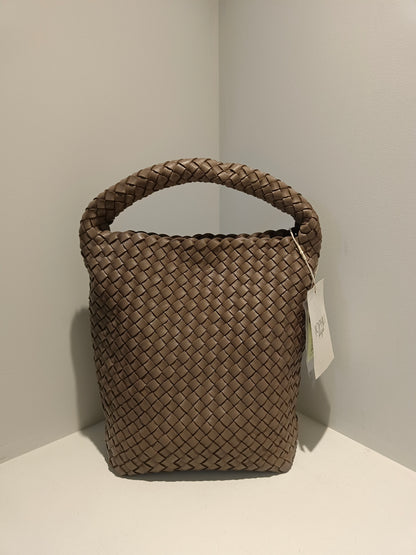Double Side Pleated Leather Tote